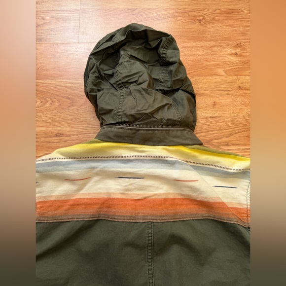 GAP Olive Utility Jacket with Multicolor Stripes Size M - Picture 8 of 10